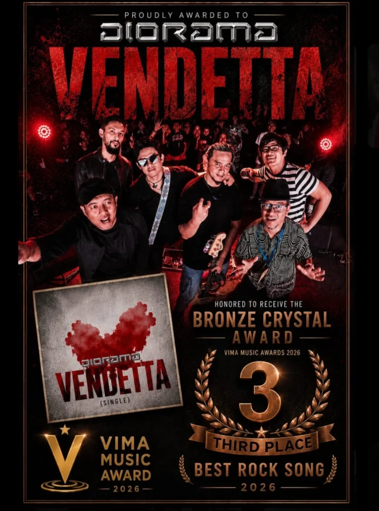 Poster: Diorama, Vendetta, Bronze Crystal Award, third place, Best Rock Song, VIMA Music Awards 2026